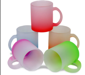 Caneca De Vidro Jateada Degradê