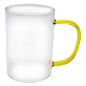 Caneca De vidro Jateada Com Alça Colorida
